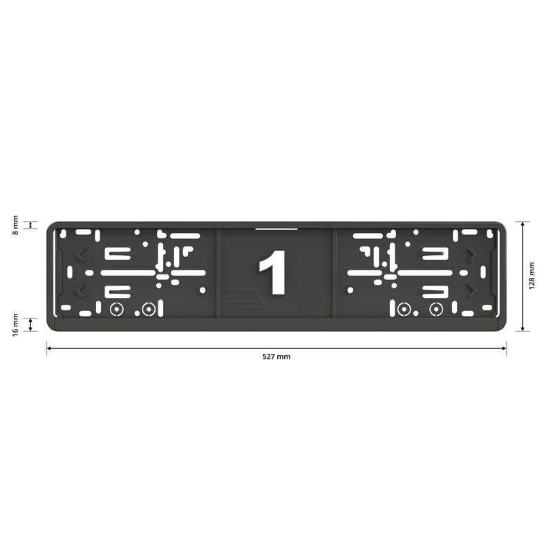 Alti Giri Set Synthetic license plate holders 52,7x12,8cm - Type Autodromo - Black - 2 pieces